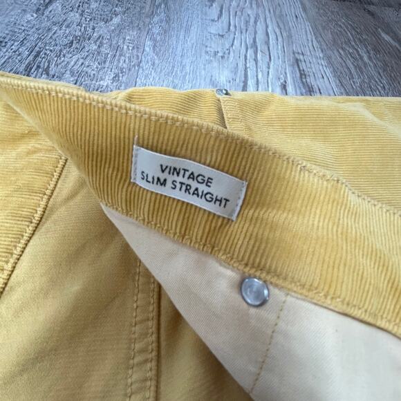 NWT J.Crew Vintage Slim Straight Corduroy Pants Mustard Yellow 35 - Picture 5 of 6